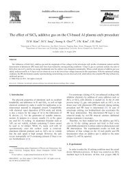 The effect of SiCl4 additive gas on the Cl-based Al plasma etch ...