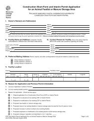 Feedlot Construction Short Form and Interim Permit Application