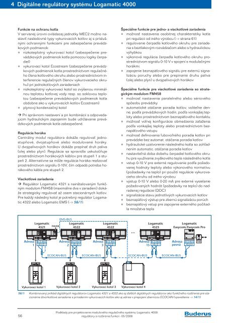 ModulovÃ½ regulaÄnÃ½ systÃ©m Logamatic 4000 RegulÃ¡tory a ... - Buderus