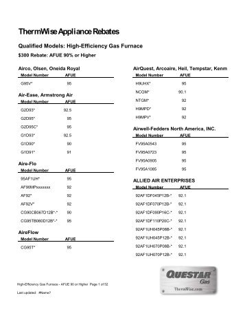 High-Efficiency Gas Furnace (pdf) - ThermWise