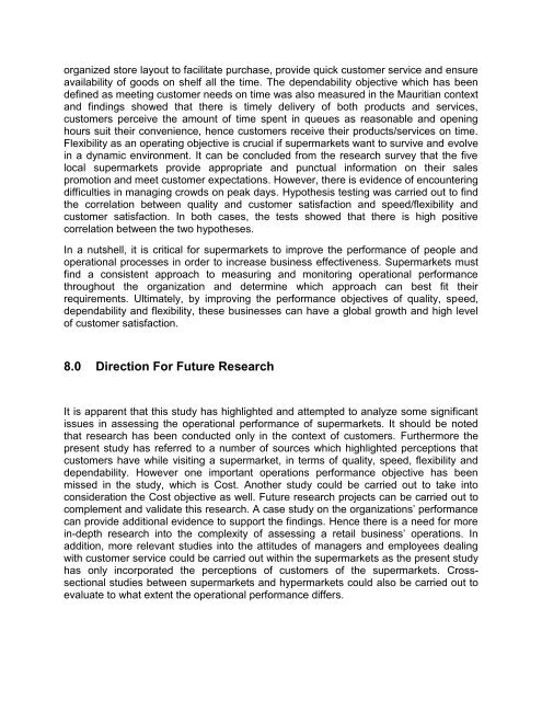 An Assessment of the Operational Performance of Supermarkets in ...