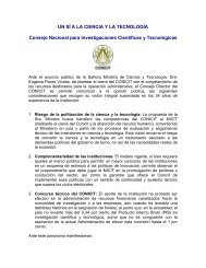 UN SÃ A LA CIENCIA Y LA TECNOLOGÃA - Consejo Nacional para ...