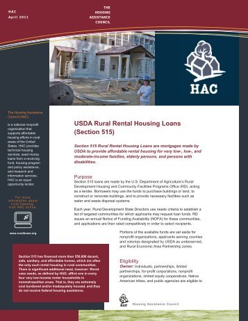 USDA Rural Rental Housing Loans (Section 515)
