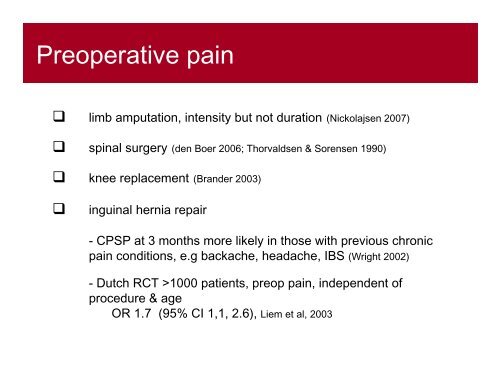 Understanding Chronic Post Surgical Pain - The Canadian Pain ...