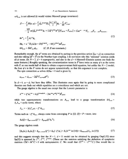 SUPERGRAVITY P. van NIEUWENHUIZEN To Joel Scherk 0370 ...