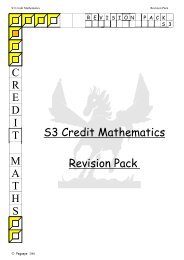 S3 Credit Mathematics Revision Pack - All Saints Secondary School