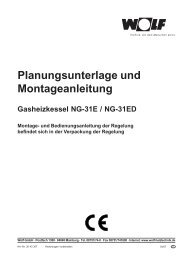 Planungsunterlage und Montageanleitung Gasheizkessel NG ... - Wolf