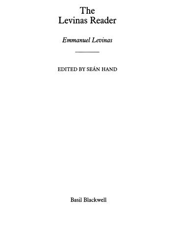 Levinas - The Levinas Reader (ed Hand)