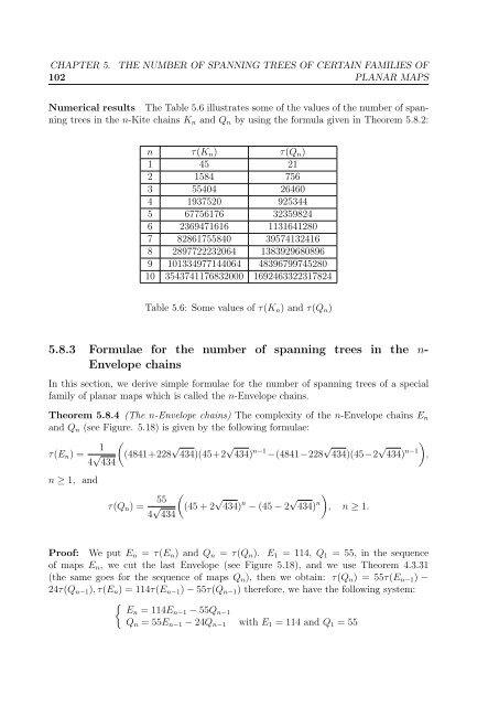 enumeration of the number of spanning trees in some ... - Toubkal