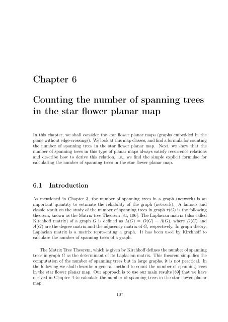 enumeration of the number of spanning trees in some ... - Toubkal