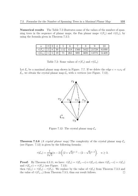 enumeration of the number of spanning trees in some ... - Toubkal