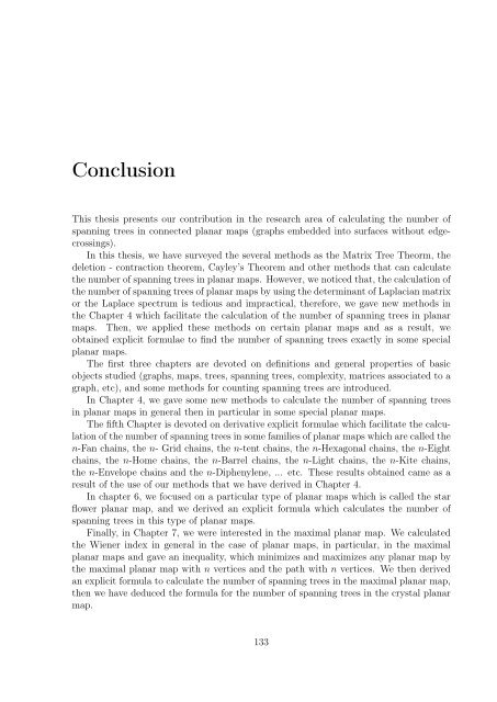 enumeration of the number of spanning trees in some ... - Toubkal