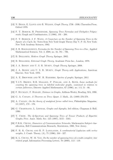 enumeration of the number of spanning trees in some ... - Toubkal