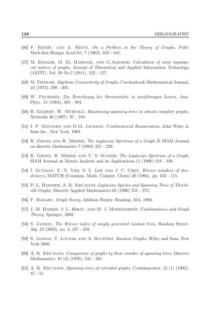 enumeration of the number of spanning trees in some ... - Toubkal