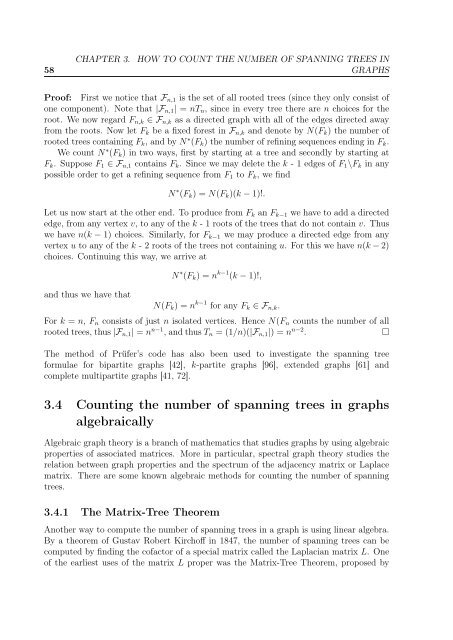 enumeration of the number of spanning trees in some ... - Toubkal