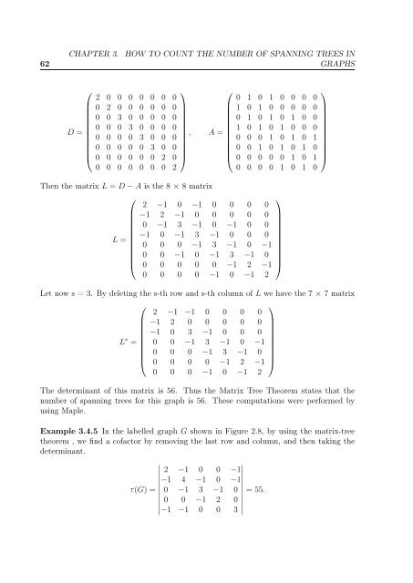 enumeration of the number of spanning trees in some ... - Toubkal