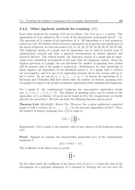 enumeration of the number of spanning trees in some ... - Toubkal