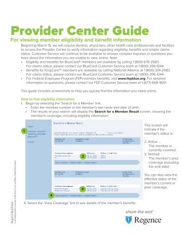 Provider Center Guide - Regence BlueShield