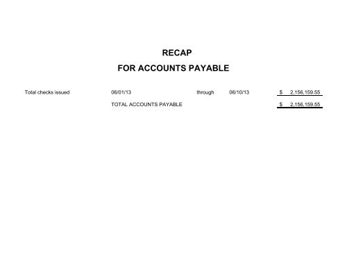 Accounts Payable Covering the Period 6-01-13 ... - Muskegon County