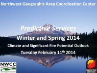 NWCC Pacific Northwest Monthly and Seasonal Outlook Bullet Points