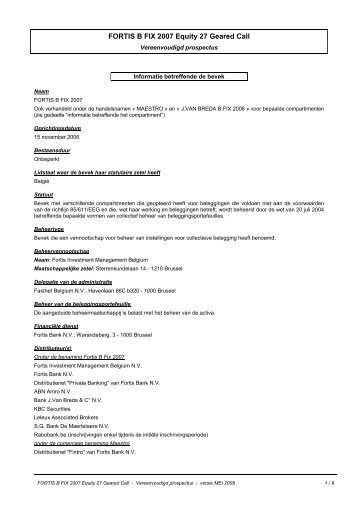 FORTIS B FIX 2007 Equity 27 Geared Call - BNP Paribas Investment ...