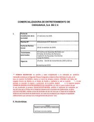 comercializadora de entretenimiento de chihuahua, sa de cv