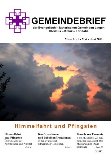 lutherischen Gemeinden Lingen Christus – Kreuz – Trinitatis Mitte ...