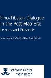 Sino-Tibetan Dialogue in the Post-Mao Era ... - East-West Center