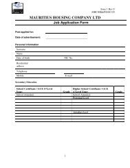 MAURITIUS HOUSING COMPANY LTD Job Application Form