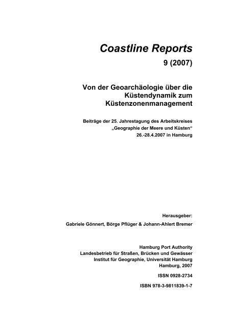 Coastline Reports 9 (2007) - Küsten Union Deutschland