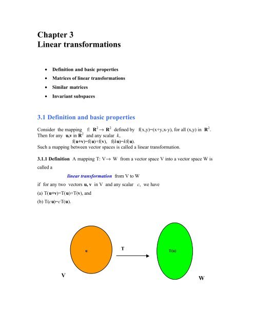 Chapter 3 Linear transformations