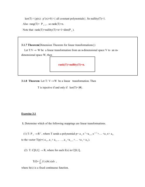 Chapter 3 Linear transformations