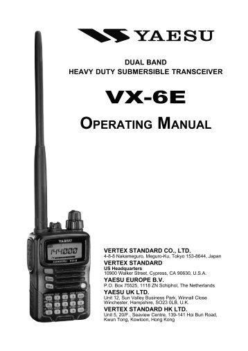 OPERATING MANUAL