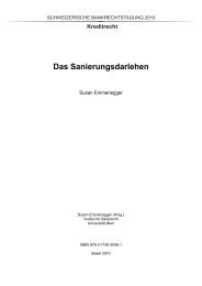 Das Sanierungsdarlehen - Institut für Bankrecht - Universität Bern