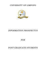 university of limpopo information prospectus for post-graduate ...