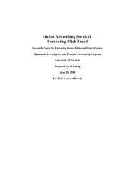 Online Advertising Survival: Combating Click Fraud - University of ...