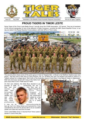 22 TT's Mag - Aug 2009 - Fifth Battalion Royal Australian Regiment