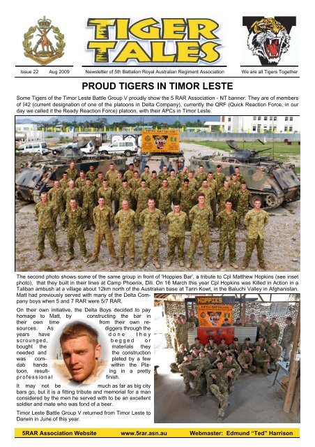 22 TT's Mag - Aug 2009 - Fifth Battalion Royal Australian Regiment