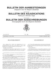 BULLETIN DER AANBESTEDINGEN BULLETIN DES ...