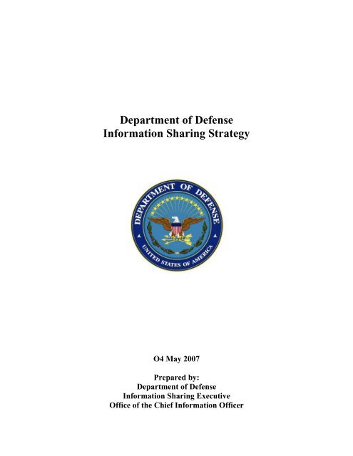 DOD Info Sharing Strategy - Chief Information Officer