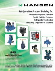 Refrigeration Product Training for: - Hansen Technologies