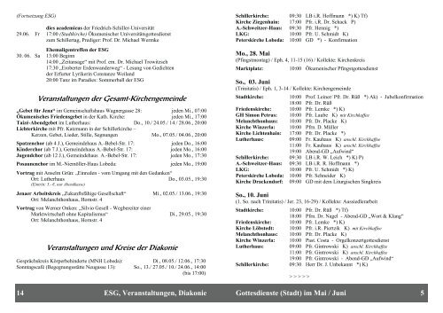 Veranstaltungen der Gesamt-Kirchengemeinde - Evangelisch ...