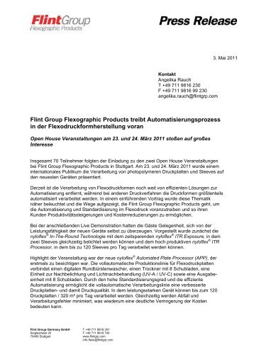 Flint Group Flexographic Products treibt Automatisierungsprozess in ...