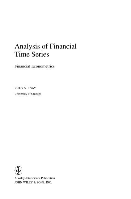 "Frontmatter". In: Analysis of Financial Time Series