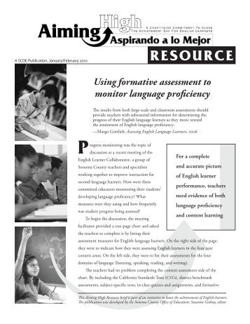 Using Formative Assessment to Monitor Language Proficiency