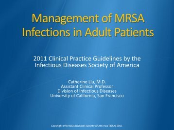 Management of MRSA - Infectious Diseases Society of America