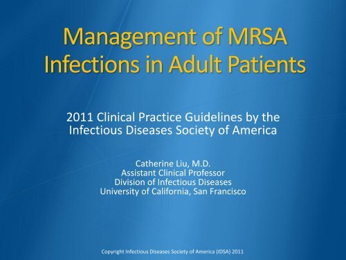 Cdc Mrsa Guidelines.pdf Management of MRSA - Infectious Diseases Society of America