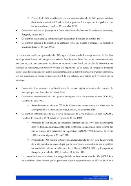 inventaire des accords de transport et de coopÃ©ration ... - cetmo