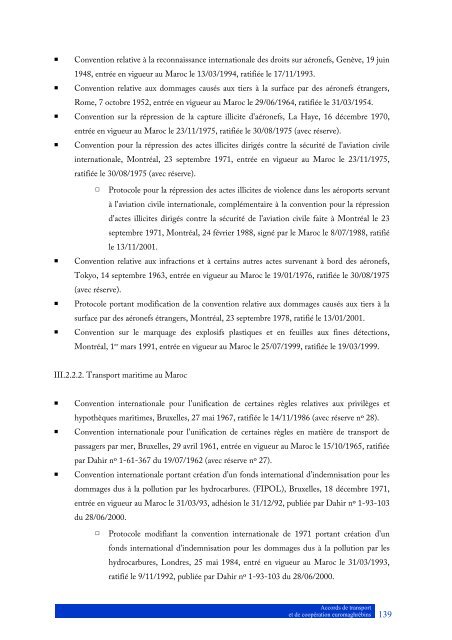 inventaire des accords de transport et de coopÃ©ration ... - cetmo