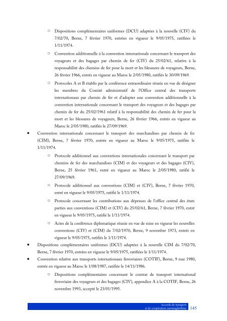 inventaire des accords de transport et de coopÃ©ration ... - cetmo
